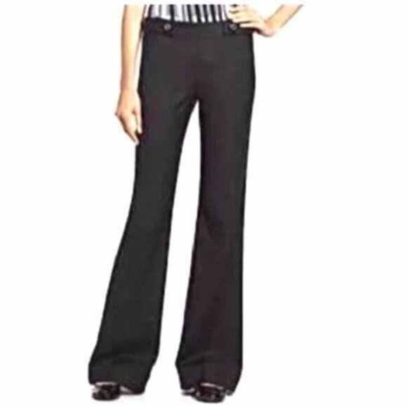 Tory Burch Corinna Black Sailor Wool Wide Leg Pants 10